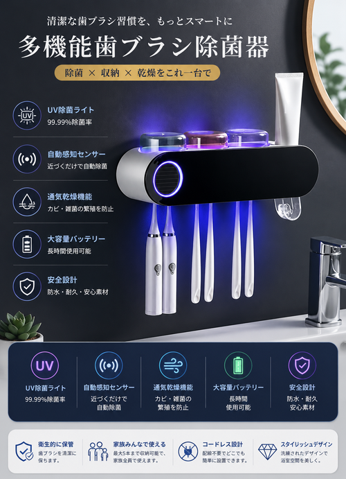 OralSafe™ UV除菌スマートホルダー