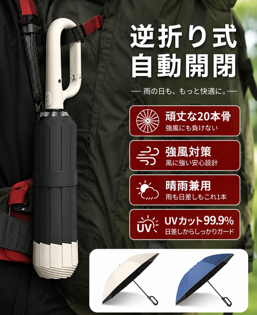 EverDry™ 逆折り式UVカット傘